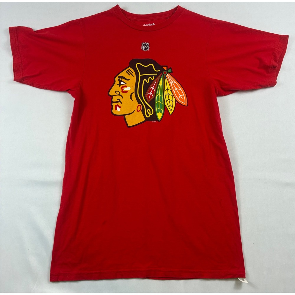 Reebok Chicago Blackhawks NHL T-Shirt Men Small Red Marian Hossa 81 Shirt